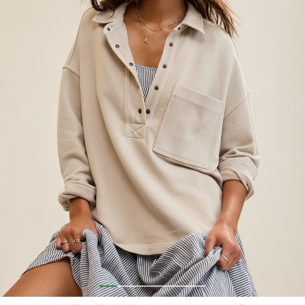 Aerie Cream Button Down Shirt